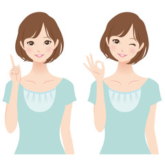 女性　表情　セット