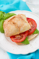 bread with tomato and basil