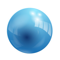 Shiny Blue Vector Ball (button icon symbol)