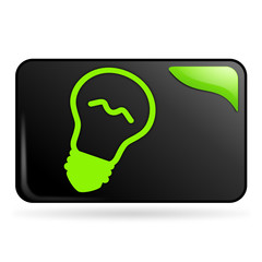ampoule sur bouton web rectangle vert