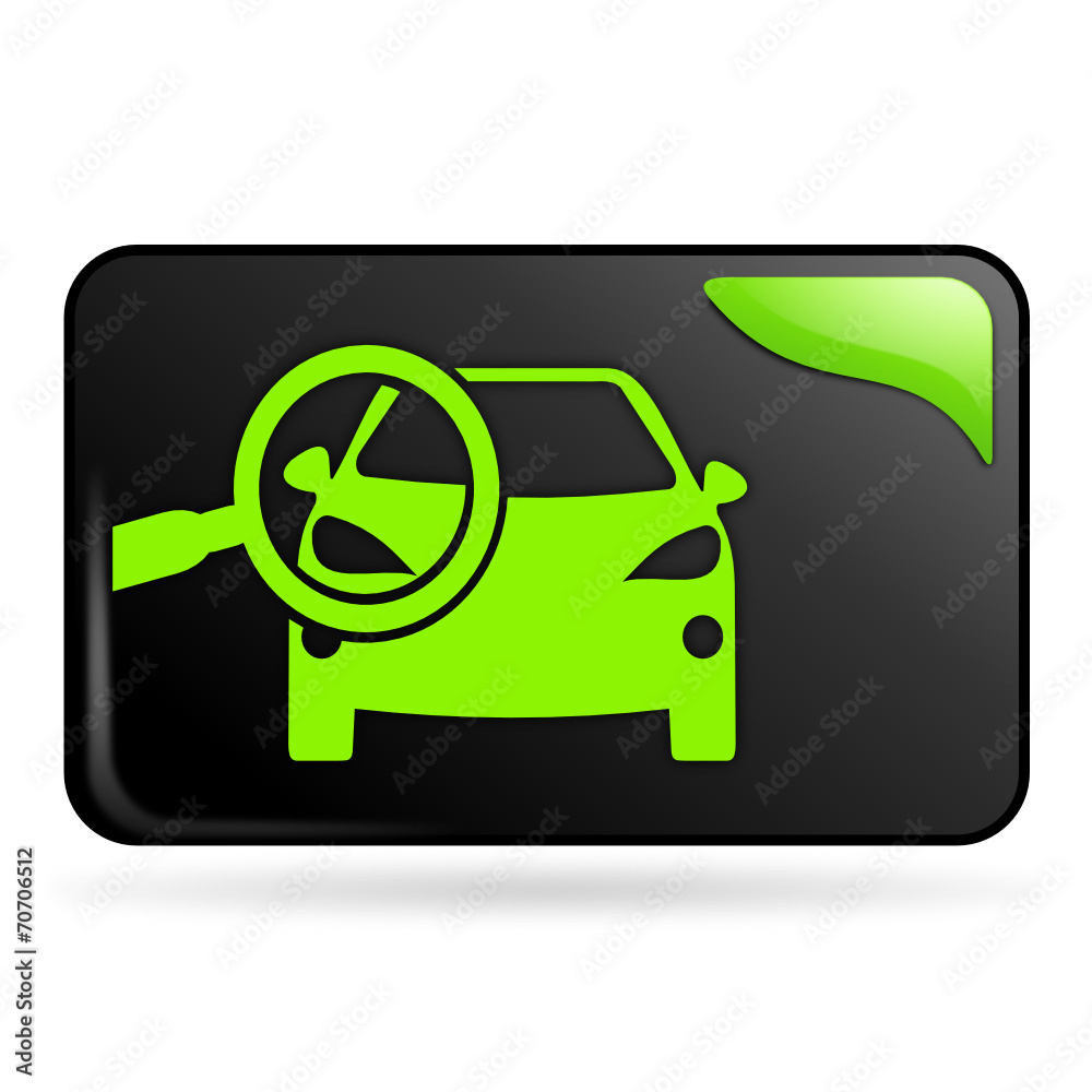 Aufkleber points de contrôle automobile sur bouton web rectangle vert