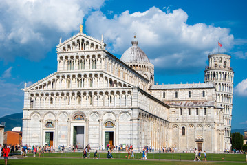 Fototapeta na wymiar Pisa Cathedral with the Leaning Tower of Pisa, Italy