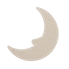  moon recycled papercraft on white paper background, vector illu