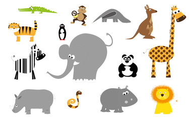 zoo animals set- vectors for children