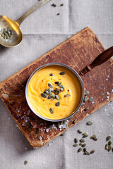 umpkin cream soup  in  roasting pan