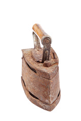 Old iron on white background.