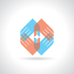 Teamwork Hands icon, Vector illustration
