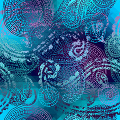 Blue paisley pattern