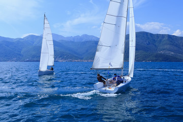 Obraz premium Outdoor activities. The sailing yachts