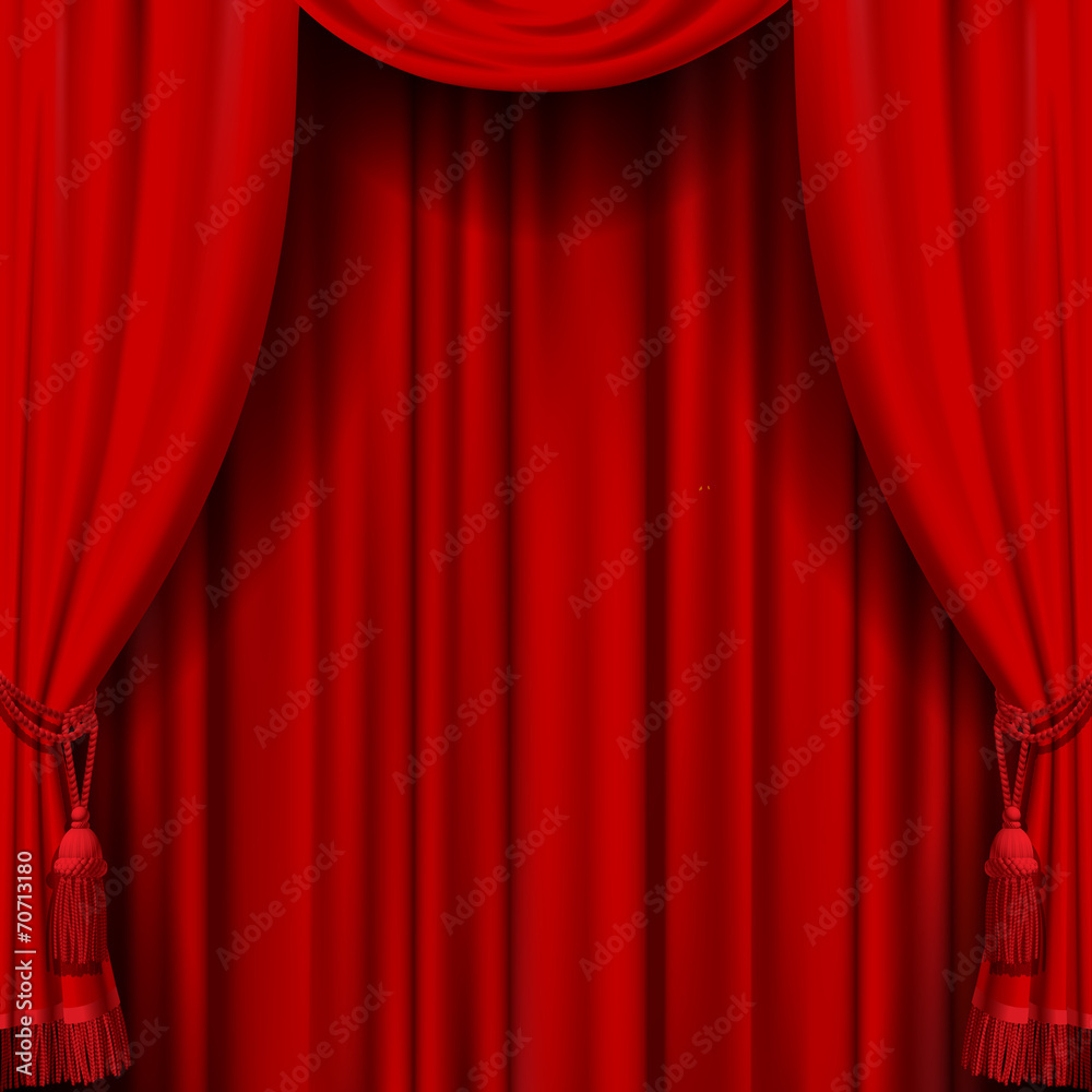 Wall mural Red curtain