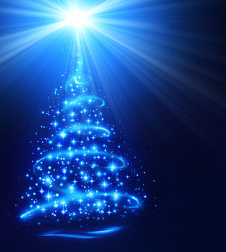 christmas tree with shining star