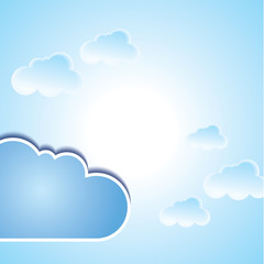 Vector abstract background composed of white clouds