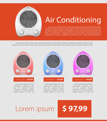 Flat minimalist template business design. Heater.