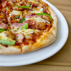 Hawaiian style pizza.