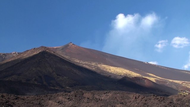 Lateral cones and lava scoriae of Mount Etna. Sicily