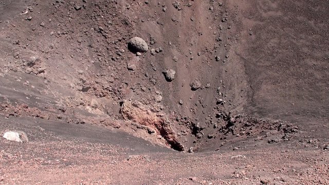 Evaporation from the crack of a lateral crater of Mount Etna