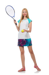 Obraz na płótnie Canvas Tennis player isolated on white