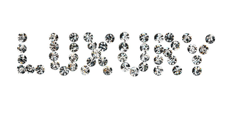  Word  luxury  made by ​​with rhinestones