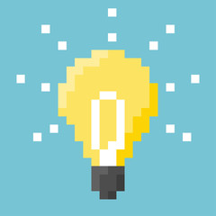 Light Bulb Pixel Concept.