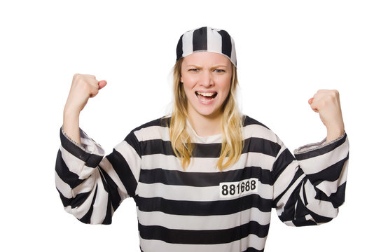 Funny prison inmate in concept