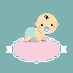 Baby Shower invitation card with baby