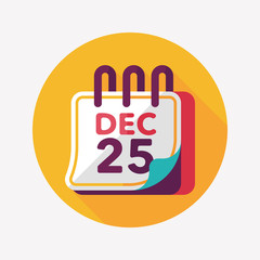 Calendar flat icon with long shadow eps10