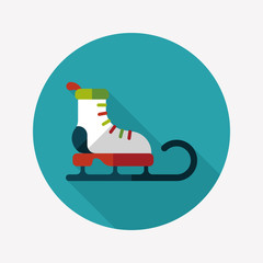 Santa's sleigh flat icon with long shadow eps10