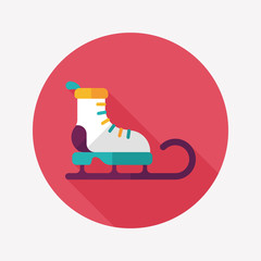 Santa's sleigh flat icon with long shadow eps10