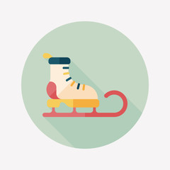 Santa's sleigh flat icon with long shadow eps10