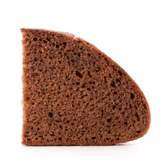 Slice of fresh rye bread isolated on white background cutout