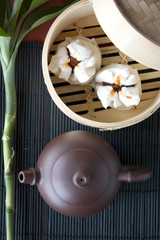 chinese bun and tea pot