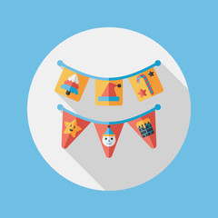 Christmas flags flat icon with long shadow,eps10