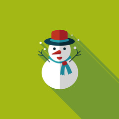 snowman flat icon with long shadow,eps10
