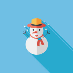 snowman flat icon with long shadow,eps10