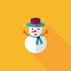 snowman flat icon with long shadow,eps10