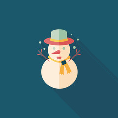 snowman flat icon with long shadow,eps10