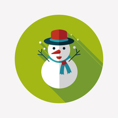 snowman flat icon with long shadow,eps10