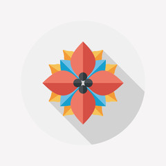 poinsettia flat icon with long shadow, eps10