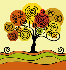 autumn tree. defoliation leaf fall