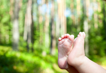 Babys feet outdoor