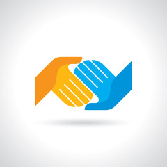 Obraz premium Teamwork symbol. Multicolored hands