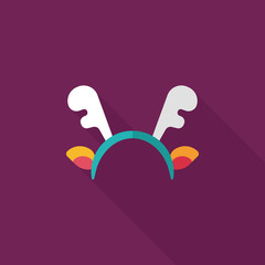 reindeer headband flat icon with long shadow,eps10