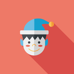 Christmas boy flat icon with long shadow,eps10