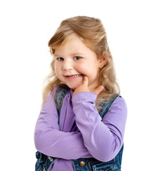 girl showing her teeth