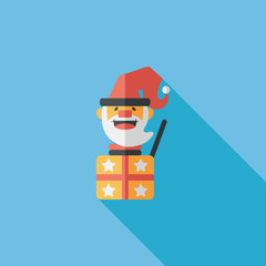 Santa Claus flat icon with long shadow, eps10