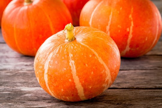 ripe organic orange pumpkins