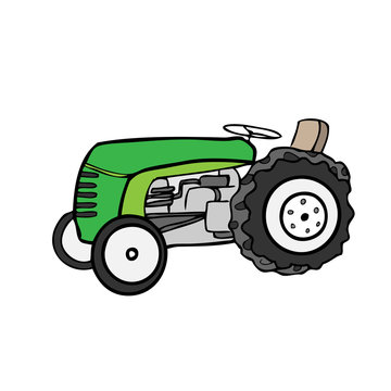 Tractor farming machine cartoon