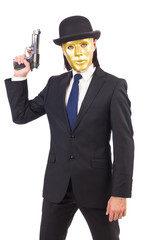 Funny concept with theatrical mask