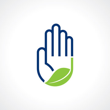 Hand and Leaf symbol