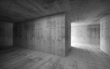 Empty dark abstract concrete interior. 3d render illustration